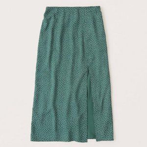 Abercrombie & Fitch Midi Slit Polka Dot Skirt